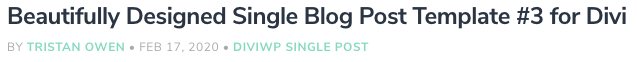 Here's an example of how that will render on the front-end of the page