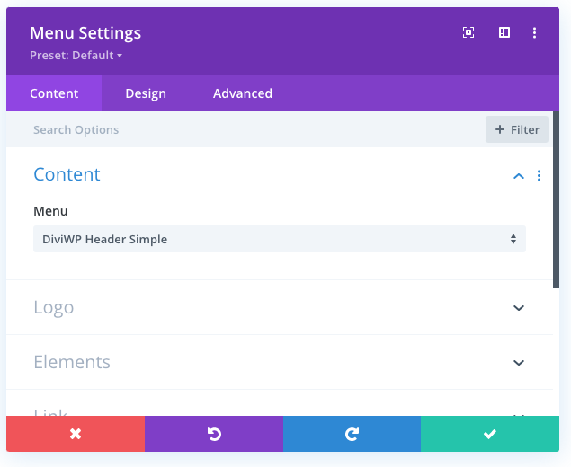 When you're editing the Menu Module via the Visual Builder, you can select your existing menu. Here I've selected a demo…