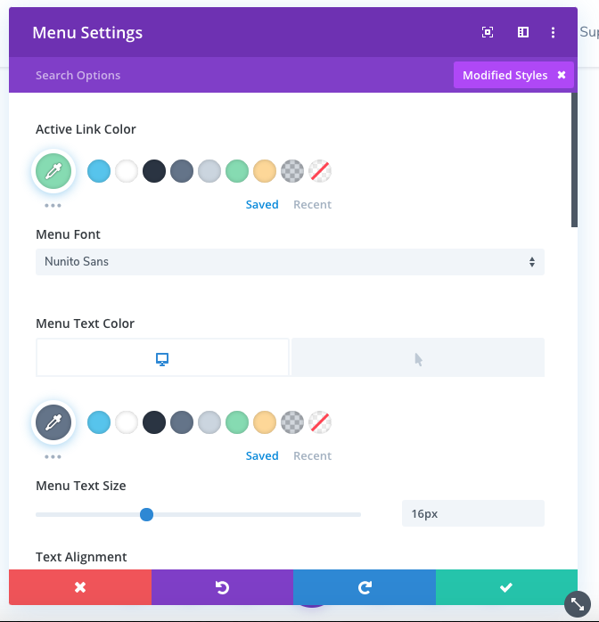 This will bring up all the modified font, color, size etc settings for you to edit and experiment with