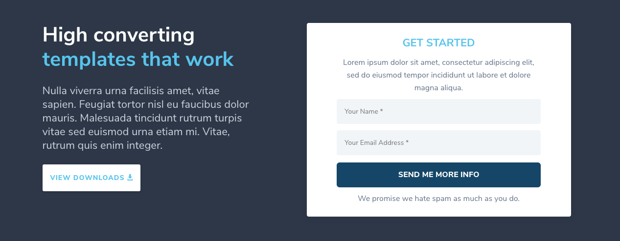 Hero Section 1 and 2 - Contact Form Module