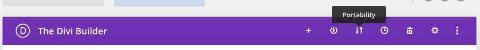 If you're editing on the back-end then clicking on up and down arrow will open the Portability options