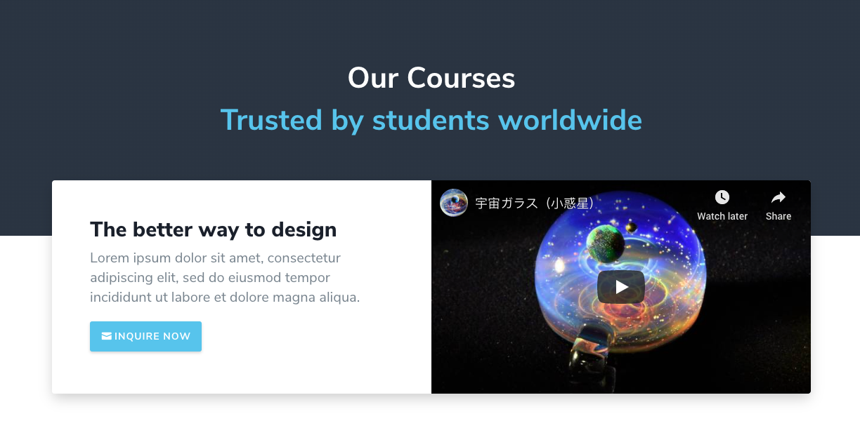 Video Sections 1 and 2 - Video Modules