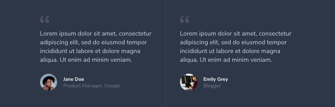 Testimonial Sections 11, 12, 13 - Testimonial Modules