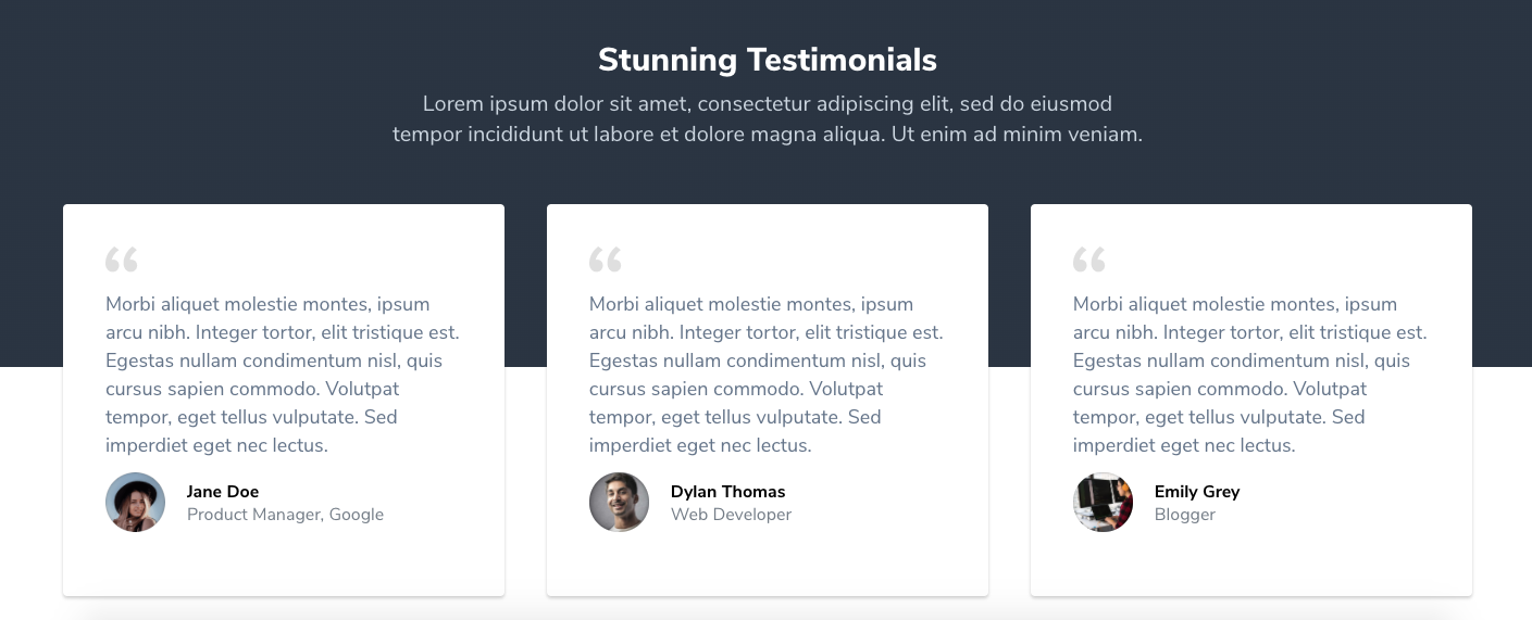 Testimonial Sections 11, 12, 13 - Testimonial Modules